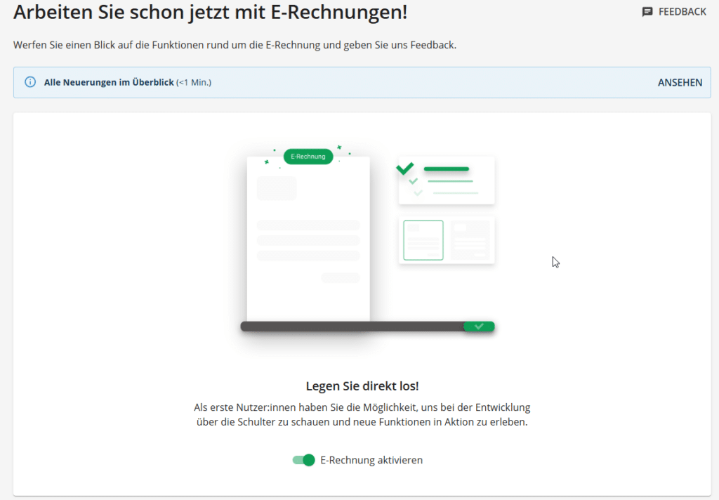 E-Rechnung Aktivieren Lexware Office